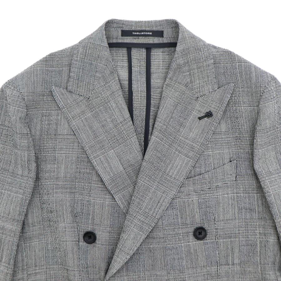 タリアトーレ ジャケット メンズ ダレル ヴァージンウール シアサッカー グレンチェック ダブルブレストジャケット TAGLIATORE G-DARREL20K TLT 120185 N1130の画像