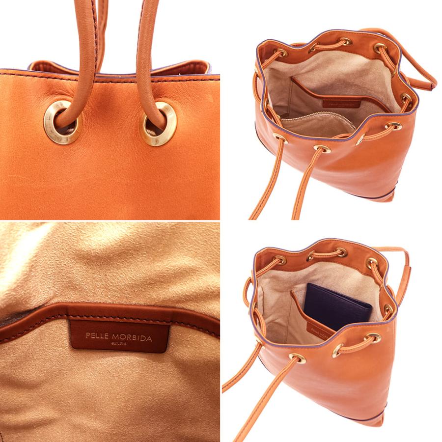 ペッレモルビダ バッグ 牛革 2WAY ドローストリングバッグ フィレンツェコレクション PELLE MORBIDA Firenze PMO-MB080FI PMO TAN/CEの画像