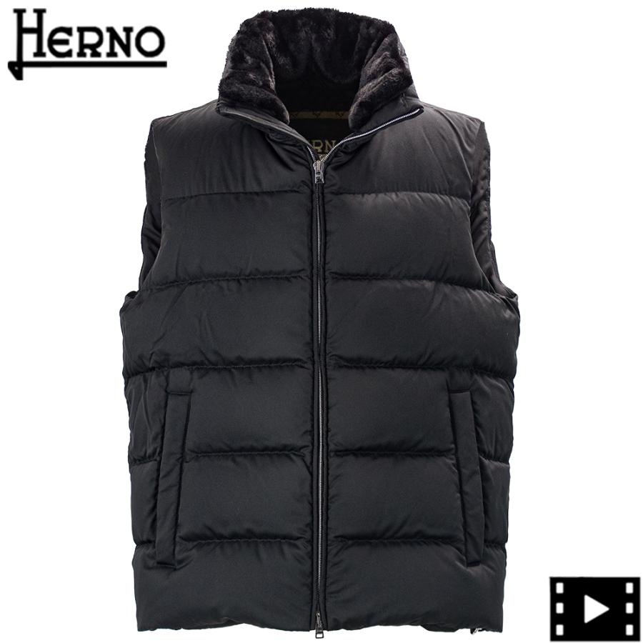 HERNO（ヘルノ） ダウン メンズ ポーラテック 撥水ポリエステル スタンドカラー ダウンベスト HERNO POLAR-TECH ...