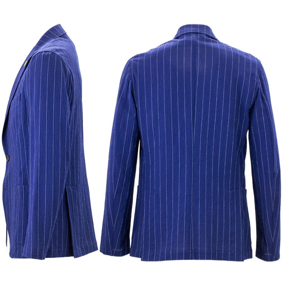 ジャンネット ジャケット メンズ ストレッチコットン シアサッカー ストライプ シャツジャケット GIANNETTO CORALLO JACKET 61260 6103-260CORA GNT 0001の画像