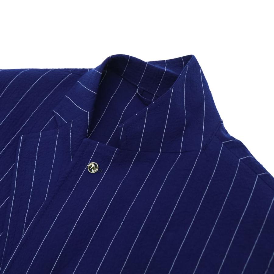 ジャンネット ジャケット メンズ ストレッチコットン シアサッカー ストライプ シャツジャケット GIANNETTO CORALLO JACKET 61260 6103-260CORA GNT 0001の画像