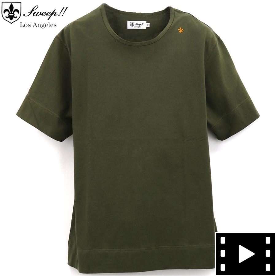 スウィープ ロサンゼルス Tシャツ メンズ コットン 半袖 クルーネックTシャツ Sweep!! LosAngeles BASIC T SHIRTS SL160001 KHAKI（カーキ）｜laglagmarket