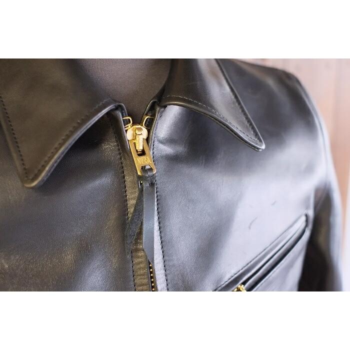 Y'2 LEATHER ワイツーレザー【HVR-42】【HV HORSE SINGLE RIDERS≪BLACK≫】シングルライダース レザージャケット ホースハイド 馬革 日本製の画像