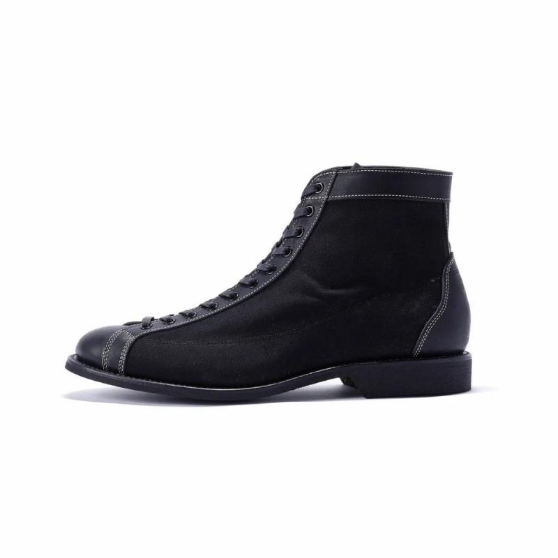 BROTHER BRIDGE ブラザーブリッジ【HENRY】≪BLK DUCK/BLK≫ ヘンリー アスレチックブーツ レースアップブーツ ダック地 牛革の画像