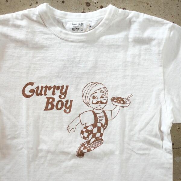 Freerage フリーレイジ【223AC715-D】【リサイクルコットン半袖Tシャツ≪Curry Boy≫】 リサイクルコットン100％ MADE IN JAPAN｜lahaina-mie｜06