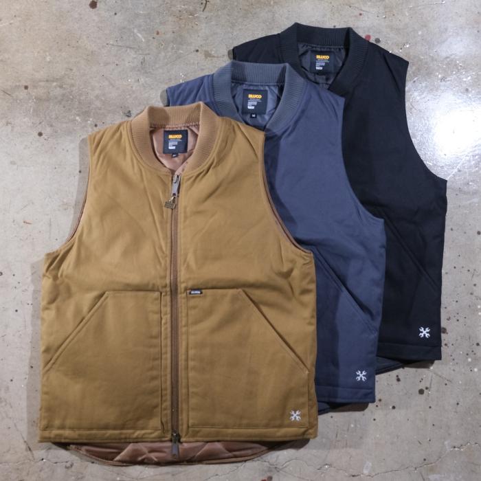 BLUCO ブルコ【155-35-013】【RIB COLLAR DUCK VEST】リブカラーダック