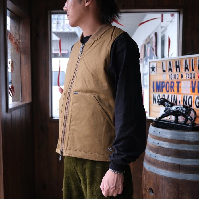 BLUCO ブルコ【155-35-013】【RIB COLLAR DUCK VEST】リブカラーダック