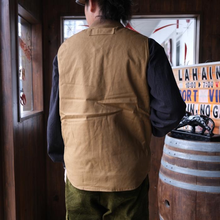 BLUCO ブルコ【155-35-013】【RIB COLLAR DUCK VEST】リブカラーダック