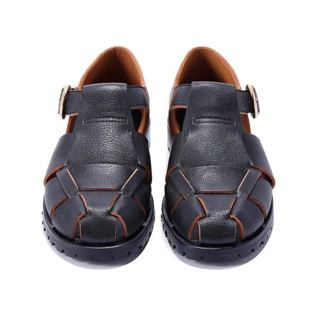 BROTHER BRIDGE ブラザーブリッジ【HEMINGWAY】≪SHRINK TEACORE/COW≫ ヘミングウェイ フィッシャーマンサンダル レザー 茶芯 牛革 日本製の画像