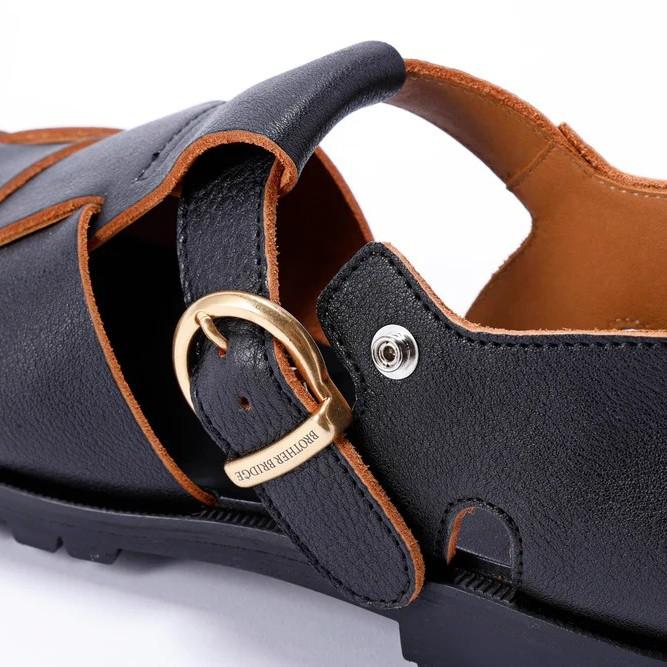 BROTHER BRIDGE ブラザーブリッジ【HEMINGWAY】≪SHRINK TEACORE/COW≫ ヘミングウェイ フィッシャーマンサンダル レザー 茶芯 牛革 日本製の画像