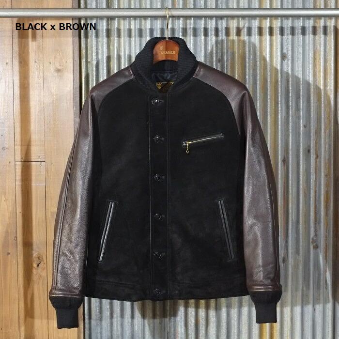 Y'2 LEATHER ワイツーレザー【TB-136】【STEER SUEDE×STEER OIL RIB JKT】 ≪44XXL / 46XXXL≫ステアスエードｘステアオイル牛革　日本製の画像