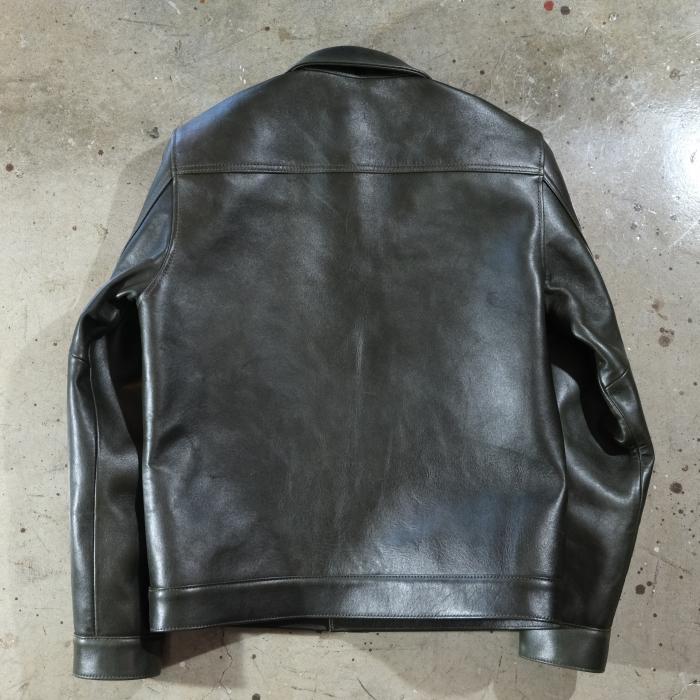 Y'2 LEATHER ワイツーレザー【EB-140】【ECO HORSE 1st Type Gジャン】≪エコホース OLIVE≫≪裏地 COTTON LINEN≫ 日本製の画像