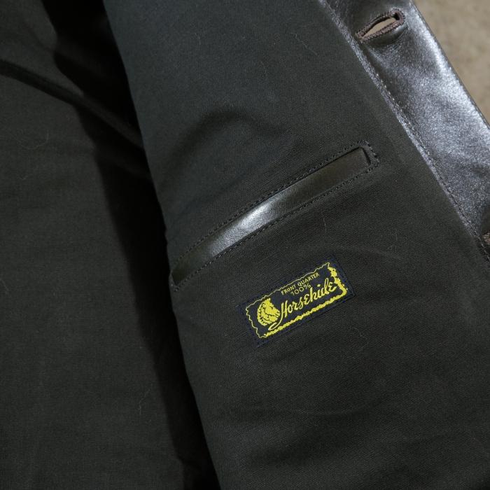 Y'2 LEATHER ワイツーレザー【EB-140】【ECO HORSE 1st Type Gジャン】≪エコホース OLIVE≫≪裏地 COTTON LINEN≫ 日本製の画像