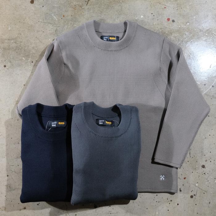 BLUCO ブルコ【155-15-001】【CREW NECK RIB KNIT SWEATER】クルー