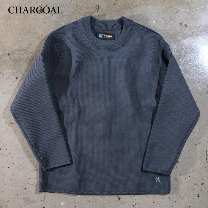 BLUCO ブルコ【155-15-001】【CREW NECK RIB KNIT SWEATER】クルー