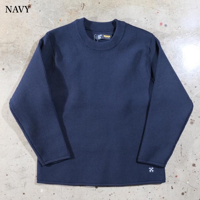 BLUCO ブルコ【155-15-001】【CREW NECK RIB KNIT SWEATER】クルー