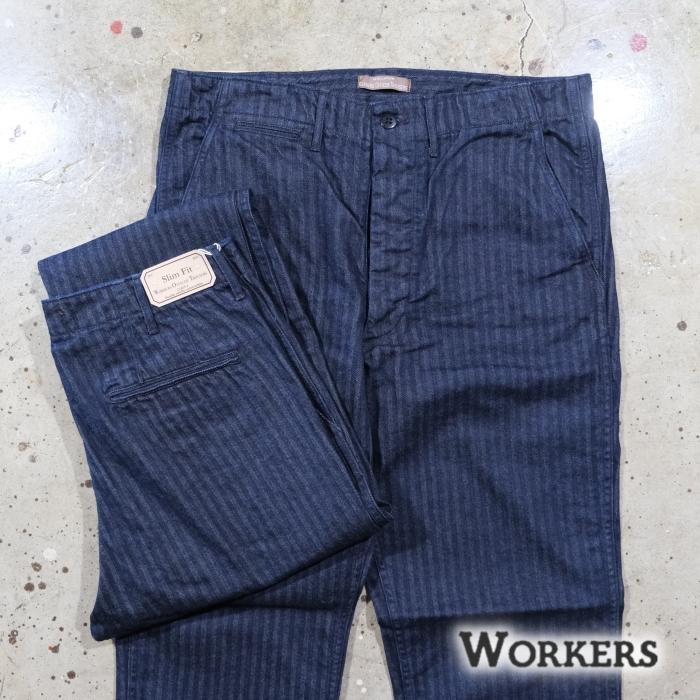WORKERS ワーカーズ【Officer Trousers Slim Type2】≪Indigo