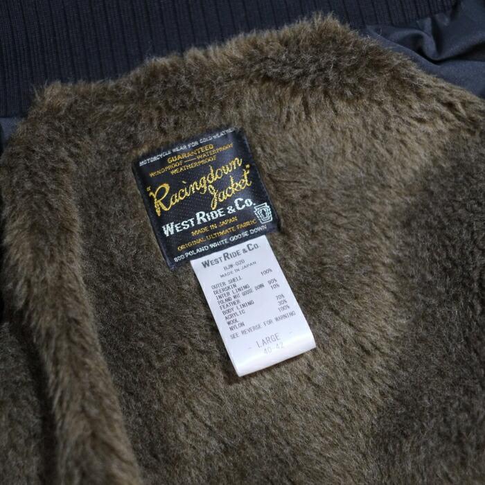 WESTRIDE ウエストライド【ALL NEW RACING DOWN JKT2 WG DEERSKIN