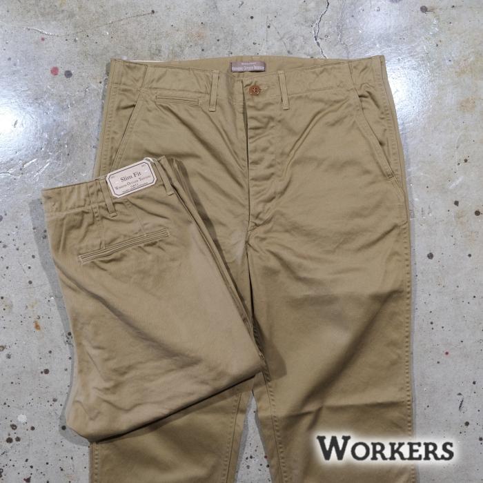 WORKERS ワーカーズ【Officer Trousers Slim Type2】≪USMC Khaki