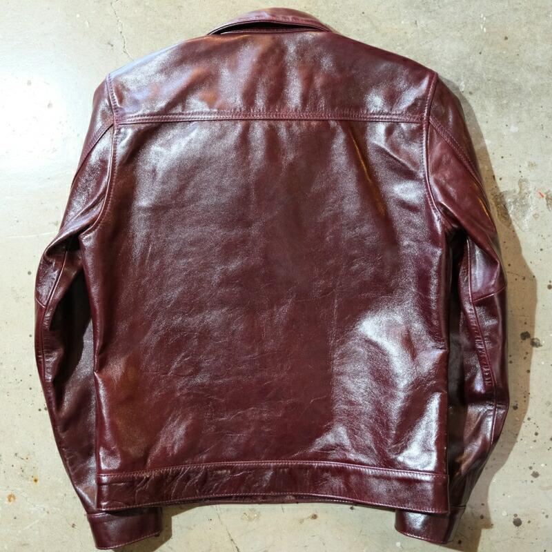 Y'2 LEATHER ワイツーレザー【LB-140】【ANILINE  HORSE 1st Type Gジャン】≪CHERRY≫ アニリンホース 馬革 レザージャケットの画像