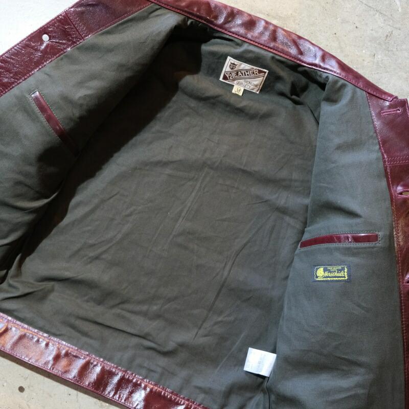 Y'2 LEATHER ワイツーレザー【LB-140】【ANILINE  HORSE 1st Type Gジャン】≪CHERRY≫ アニリンホース 馬革 レザージャケットの画像
