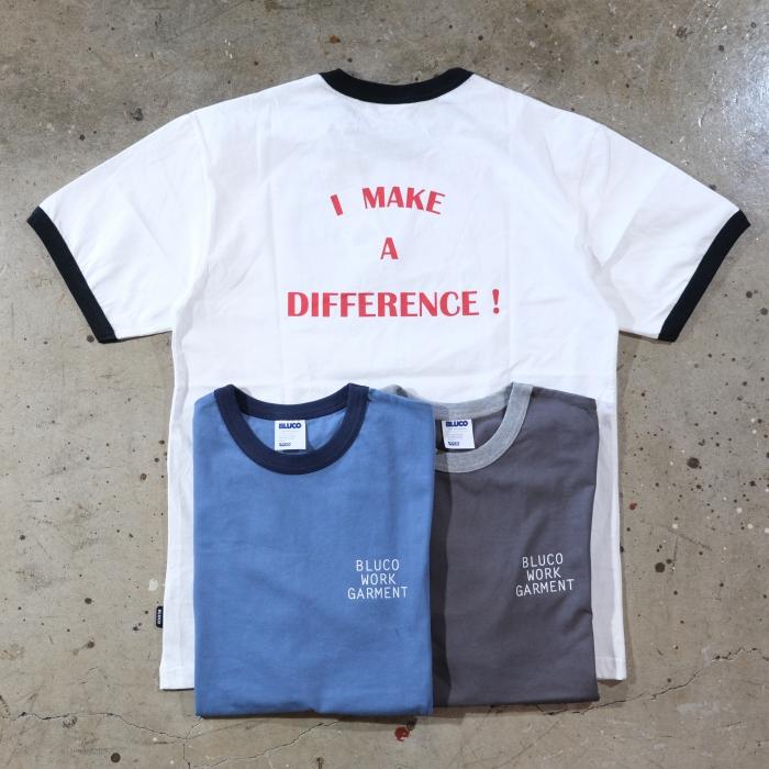 BLUCO ブルコ【153-22-013】【PRINT RINGER TEE -Diff-】プリント