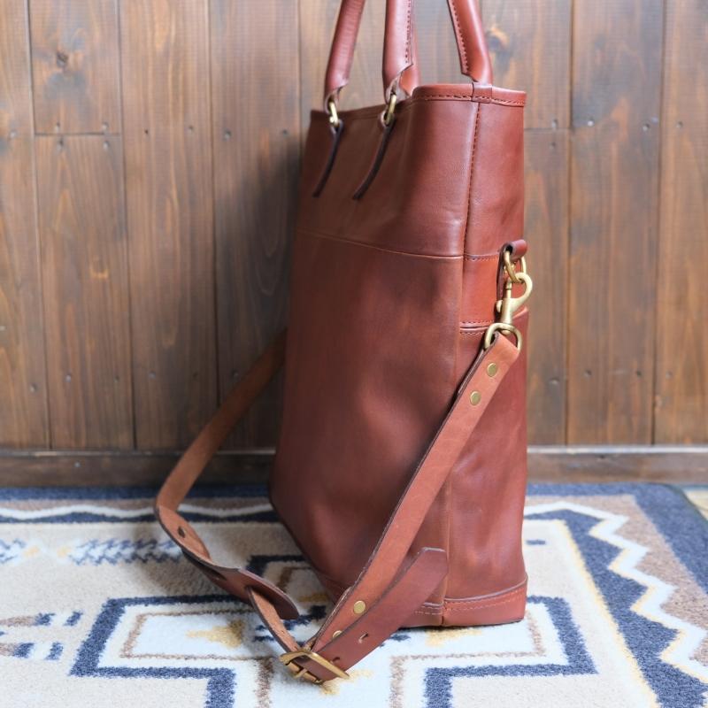 VASCO ヴァスコ【VS-244LS】【LEATHER NELSON 2WAY BAG】≪CAMEL≫ レザーネルソン2WAYトートバッグ ショルダーストラップ付 姫路産レザー 丘染め 日本製の画像