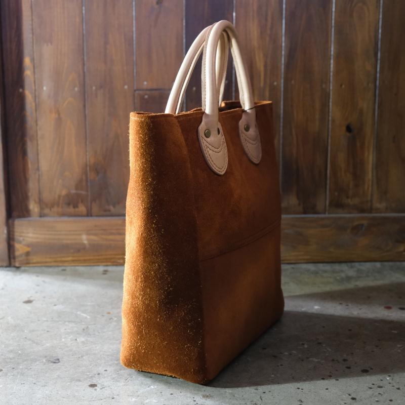 Y'2 LEATHER ワイツーレザー【BG-22】【STEER ROUGHOUT x KAKISHIBU HORSE TOTE BAG】ステアラフアウト 柿渋ホースレザー トートバッグ 馬革 日本製_3