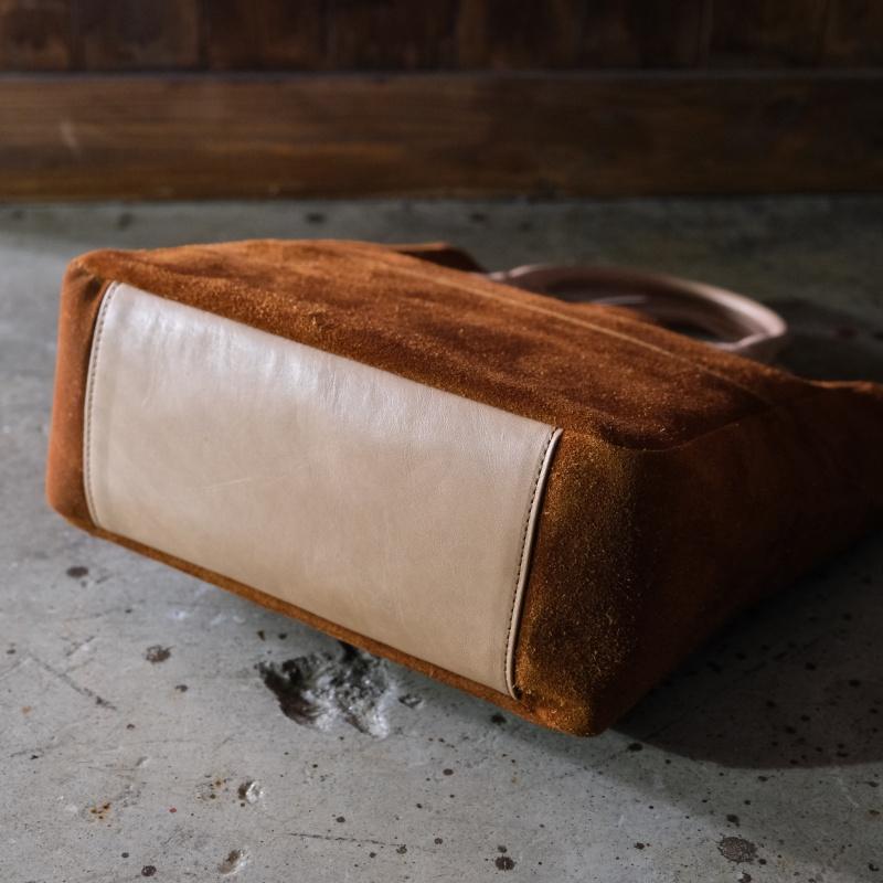 Y'2 LEATHER ワイツーレザー【BG-22】【STEER ROUGHOUT x KAKISHIBU HORSE TOTE BAG】ステアラフアウト 柿渋ホースレザー トートバッグ 馬革 日本製_4