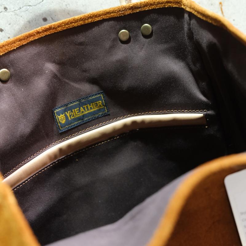 Y'2 LEATHER ワイツーレザー【BG-22】【STEER ROUGHOUT x KAKISHIBU HORSE TOTE BAG】ステアラフアウト 柿渋ホースレザー トートバッグ 馬革 日本製_5