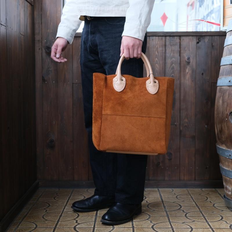 Y'2 LEATHER ワイツーレザー【BG-22】【STEER ROUGHOUT x KAKISHIBU HORSE TOTE BAG】ステアラフアウト 柿渋ホースレザー トートバッグ 馬革 日本製_6