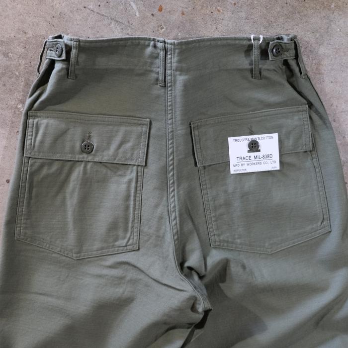 WORKERS ワーカーズ【Baker Pants, Trace MIL-838-D】≪10296 Reversed Sateen≫ベイカーパンツ ミリタリー COTTON 日本製の画像