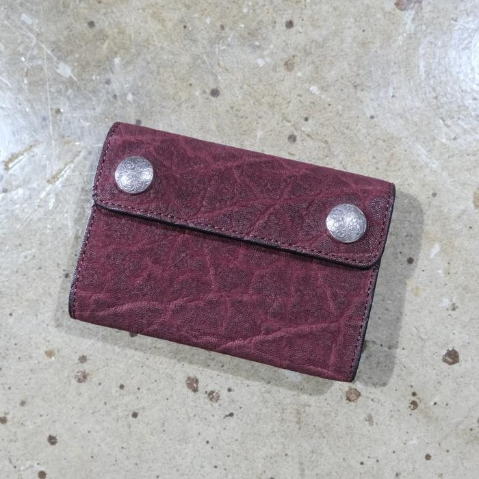 FUNNY ファニー【DOUBLE DOTS BILLFOLD】≪エレファント≫≪BORDEAUX≫ ダブルドットビルフォード スターリングシルバー 象革 限定レザー MADE IN JAPAN