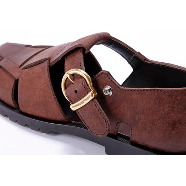 BROTHER BRIDGE ブラザーブリッジ【HEMINGWAY】≪SCRATCH MAROON/COW≫ ヘミングウェイ フィッシャーマンサンダル レザー スクラッチ 牛革 日本製の画像