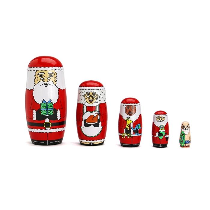 スウェーデン　サンタ　マトリョーシカ　木製 マトリョーシカ SANTACRYOSHKA LOVE サンタクロース 木製 箱入り