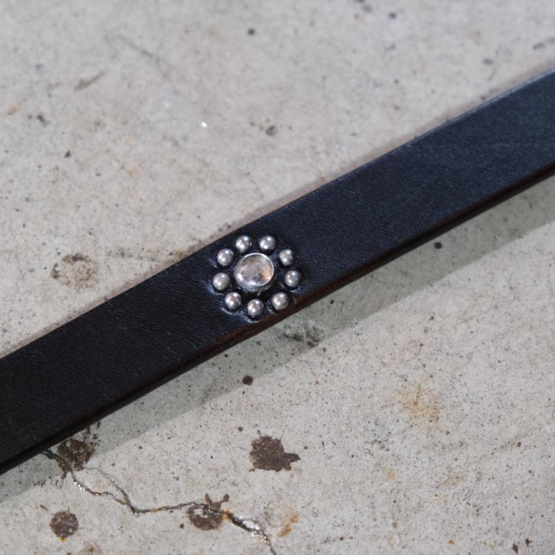 HTC エイチティーシー【STUDS BELT Flower Stone 0.75】スタッズベルト ナローベルト Hollywood Trading Companyの画像