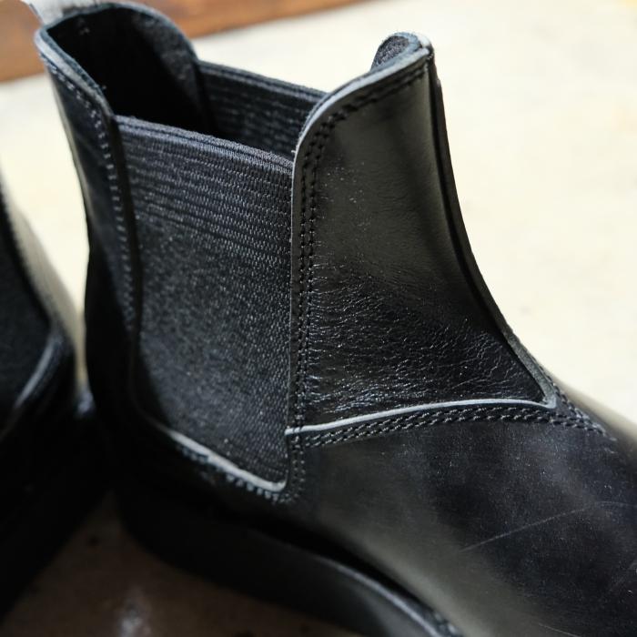 SURE BOOTS シュアブーツ【WILSON】≪DEEP BLACK/HORSE BUTT ≫ ウィルソン サイドゴアブーツ フラットソール ホースバット 馬革 限定生産の画像