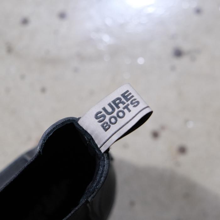 SURE BOOTS シュアブーツ【WILSON】≪DEEP BLACK/HORSE BUTT ≫ ウィルソン サイドゴアブーツ フラットソール ホースバット 馬革 限定生産の画像
