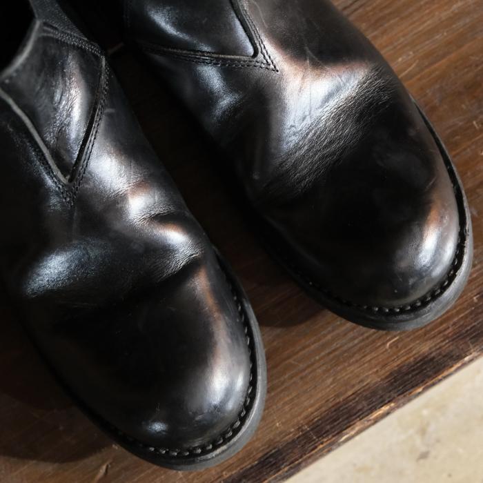SURE BOOTS シュアブーツ【WILSON】≪DEEP BLACK/HORSE BUTT ≫ ウィルソン サイドゴアブーツ フラットソール ホースバット 馬革 限定生産の画像