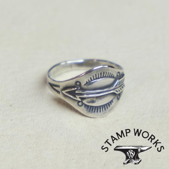 STAMP WORKS スタンプワークス【SWR-001】【Band Ring】≪Arrow≫アロー シガーバンドリング 指輪 ハンドメイド シルバー SILVER925
