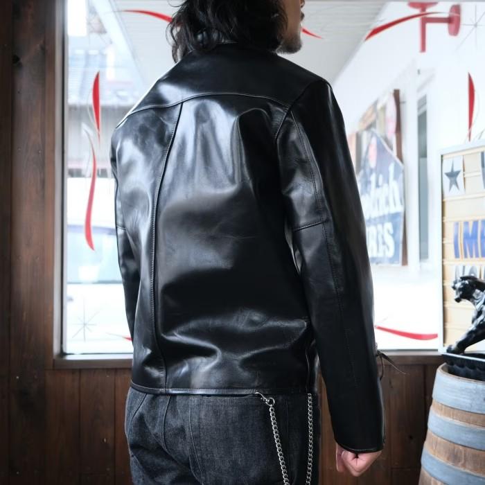 Y'2 LEATHER ワイツーレザー【PR-64】【VINTAGE HORSE  LIGHT SINGLE BREASTED JKT≪BLACK(TEA-CORE)≫】ビンテージホースライト シングルライダースジャケットの画像