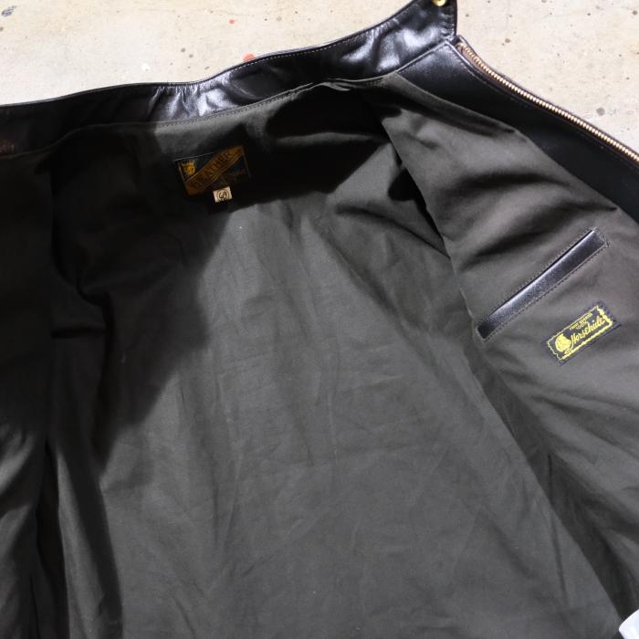 Y'2 LEATHER ワイツーレザー【PR-64】【VINTAGE HORSE  LIGHT SINGLE BREASTED JKT≪BLACK(TEA-CORE)≫】ビンテージホースライト シングルライダースジャケットの画像