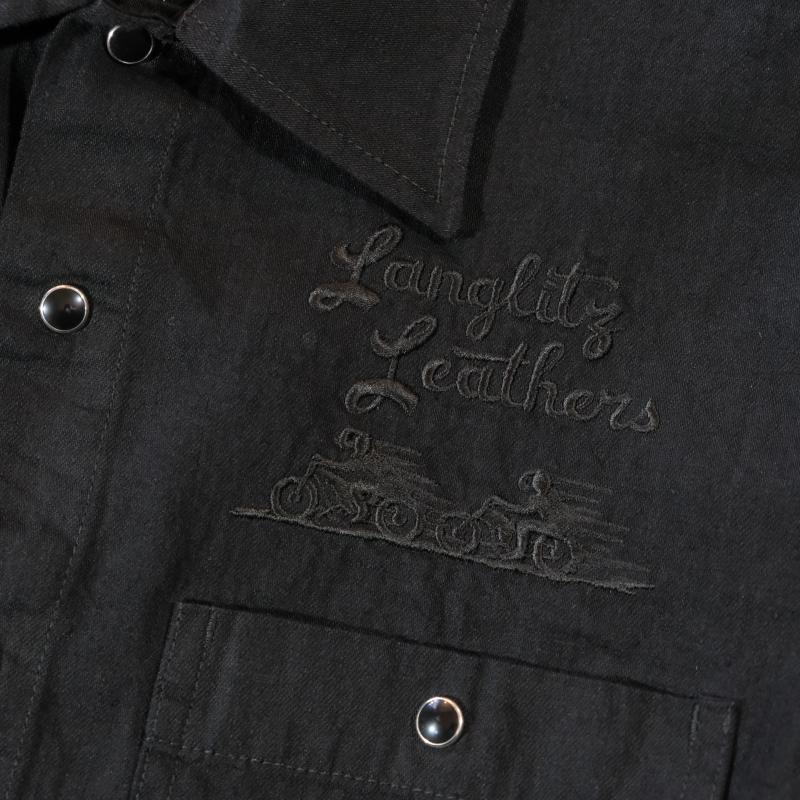 Langlitz Leathers ラングリッツレザーズ【Denim Long Sleeve Work Shirts】≪TypeA刺繍≫ デニム L/S ワークシャツ  8oz 日本製｜lahaina-mie｜06