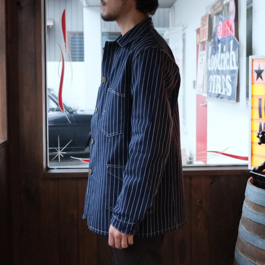 HEADLIGHT  ヘッドライト【HD15647】【HEADLIGHT 8oz. SPECIAL WOVEN STRIPE DENIM WORK COAT】ウーブンストライプカバーオール ワークコート 日本製 COTTON100%の画像