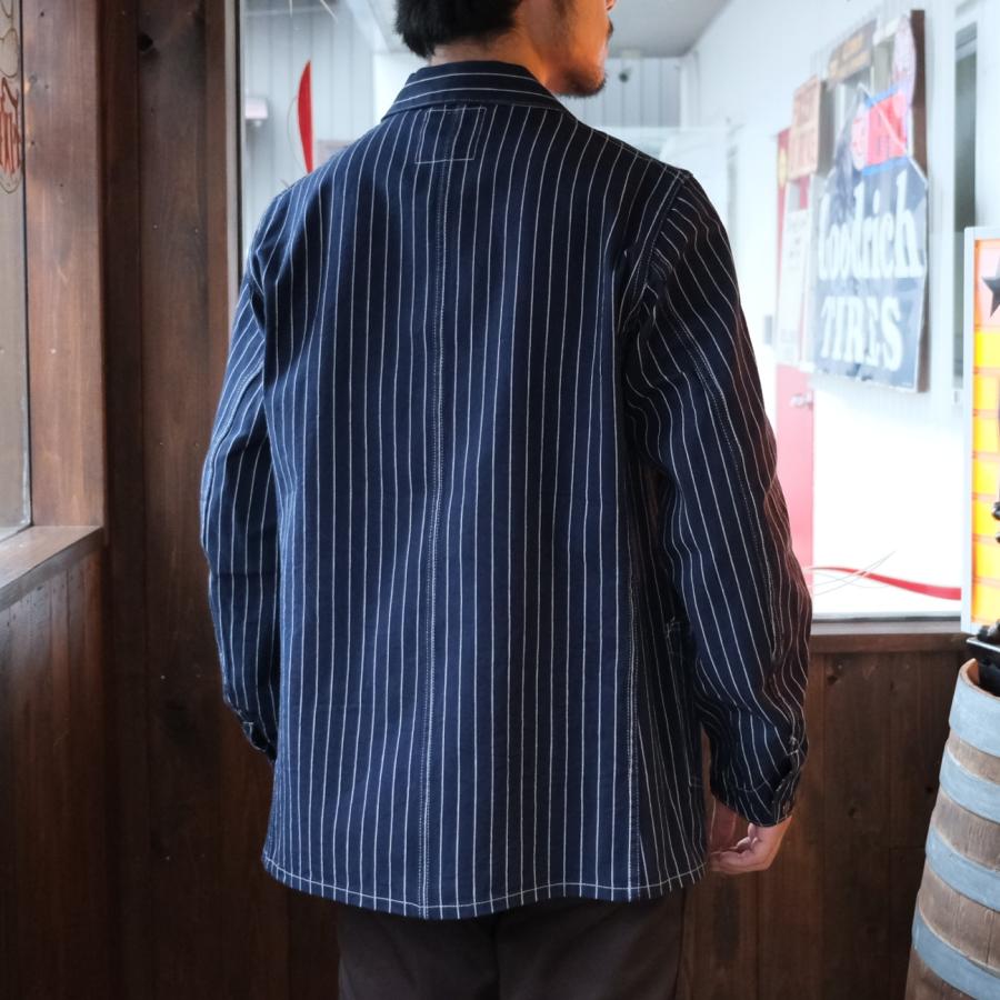 HEADLIGHT  ヘッドライト【HD15647】【HEADLIGHT 8oz. SPECIAL WOVEN STRIPE DENIM WORK COAT】ウーブンストライプカバーオール ワークコート 日本製 COTTON100%の画像