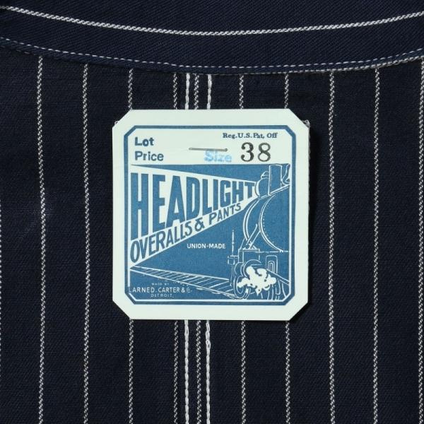 HEADLIGHT  ヘッドライト【HD15647】【HEADLIGHT 8oz. SPECIAL WOVEN STRIPE DENIM WORK COAT】ウーブンストライプカバーオール ワークコート 日本製 COTTON100%の画像
