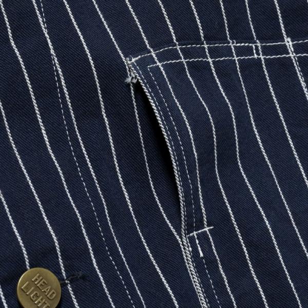 HEADLIGHT  ヘッドライト【HD15647】【HEADLIGHT 8oz. SPECIAL WOVEN STRIPE DENIM WORK COAT】ウーブンストライプカバーオール ワークコート 日本製 COTTON100%の画像
