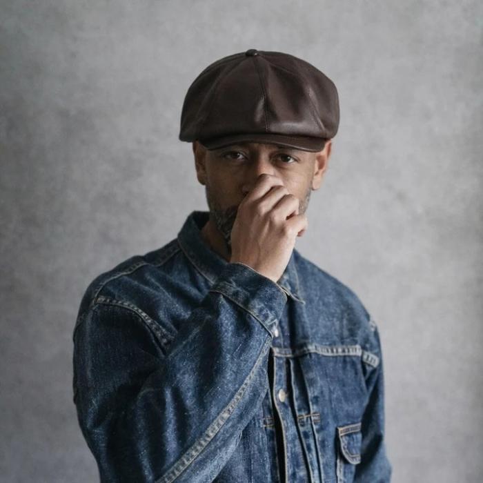 BRUNEL&Co.HATMAKERS ブルーネルハットメーカーズ【BELTIER CASQUETTE / BROWN】レザーキャスケット カウハイド 牛革 日本製の画像