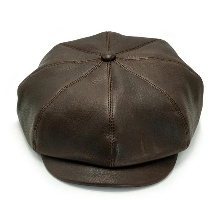 BRUNEL&Co.HATMAKERS ブルーネルハットメーカーズ【BELTIER CASQUETTE / BROWN】レザーキャスケット カウハイド 牛革 日本製の画像