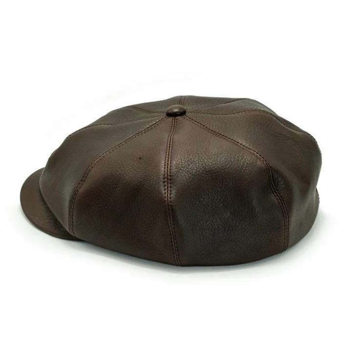 BRUNEL&Co.HATMAKERS ブルーネルハットメーカーズ【BELTIER CASQUETTE / BROWN】レザーキャスケット カウハイド 牛革 日本製の画像